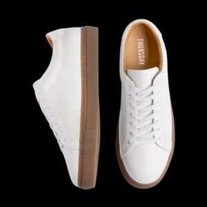 Thursday Boot Co Legacy  White Leather Everyday Sneakers Gum Bottom Size 10 NEW